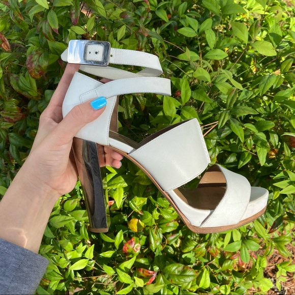 Hermes Shoes - HERMÈS LEATHER Strappy Ankle Buckle Open Toe Sandal Heels sz. 9.5